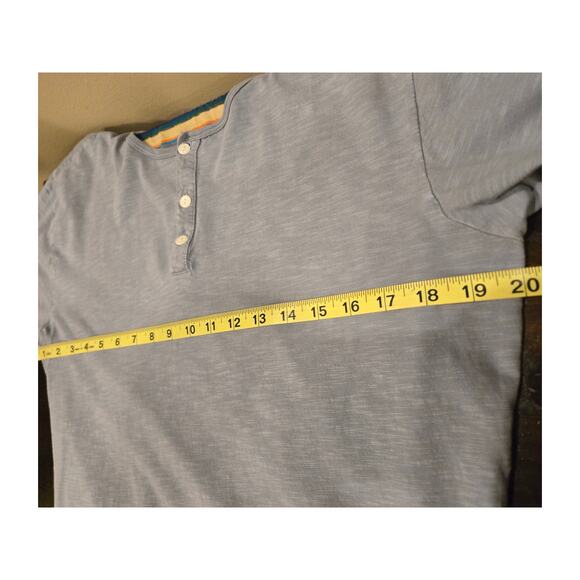 Kinetix Shirt Casual Luxury Long Sleeve Henley Blue Heather Cotton Mens Large - Picture 7 of 9